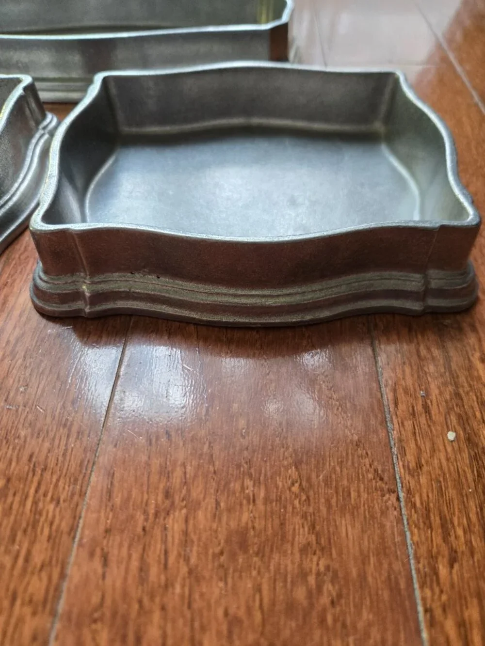 Country Ware Wilton Armetale Vintage 3-Piece Trinket Vanity Tray Set, 1976